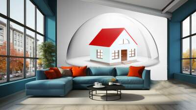 house under a glass dome Wall mural