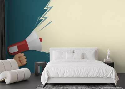 loudspeaker in hand Wall mural