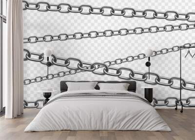 Metal chains or shackles isolated on a transparent background Wall mural