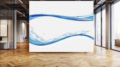 Set water texture with waves and splashes. Wall mural