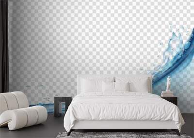 Water surface and splash on transparent background Wall mural