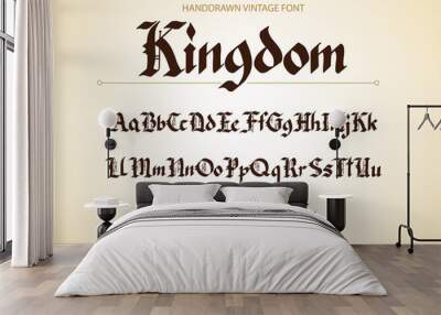 Blackletter gothic script hand-drawn font. Decorative vintage styled letters. Wall mural