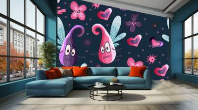 Cute cartoon monsters. Vector, Wall mural