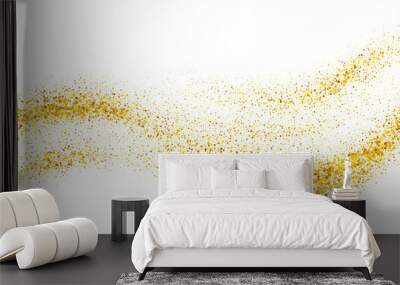 Gold glitter swash shiny  stroke shape, luxury  party element Wall mural