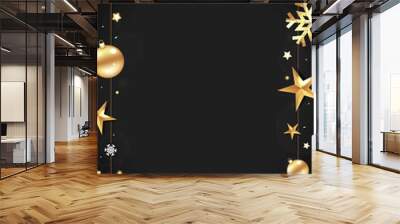 Black christmas frame with place for your text. Vector. Wall mural