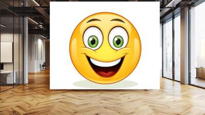 Emoticon with big toothy smile. Wall mural