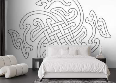 Viking fylfot decorative element. Wall mural