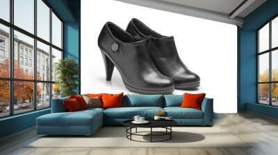 black leather female shoes Wall mural