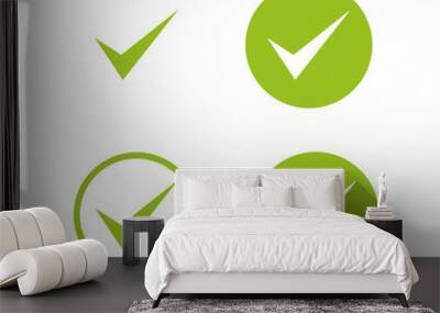 Check mark buttons icon symbol vector Wall mural