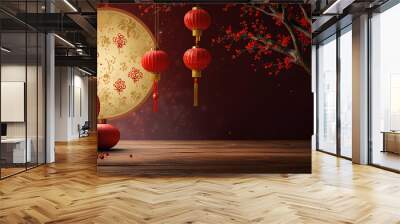 Lunar New Year creative background. Chinese New Year celebration Wall mural