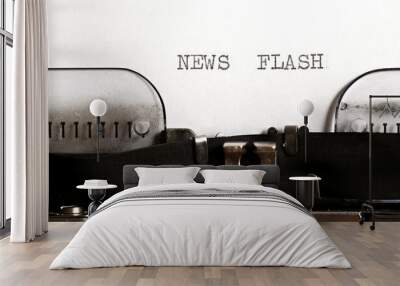 News flash written on an old typewriter Wall mural