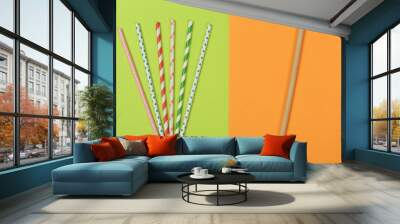 Reusable bamboo straws as an alternative for single-use plastic straws	 Wall mural