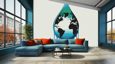 EARTH DAY AND WATER DAY. UNIQUE AND COOL DESIGN AND AI-GENERATED VECTOR FILES - VERY SUITABLE FOR YOUR NEEDS Wall mural