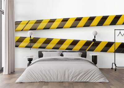 Yellow caution tape with black stripes used to cordon off dangerous areas Wall mural