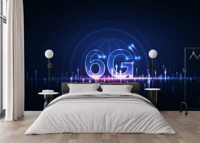 6G technology concept. modern network connection concept background. global connection and internet network concept, new generation networks. vector design Wall mural