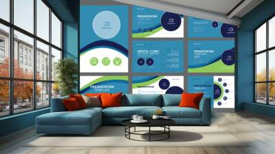 Business presentation templates for dentist clinic. use in presentation, flyer and leaflet, corporate report, marketing and advertising. medical health and dentistry concept. vector design. Wall mural