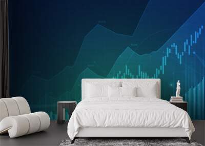 Candle stick graph chart of stock market investment trading, Bullish point, Bearish point. trend of graph vector design. Wall mural