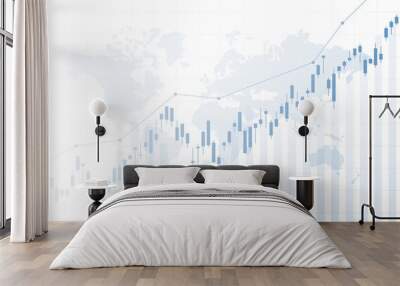 Financial stock market graph on stock market investment trading. Wall mural