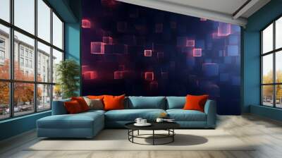 Wallpaper Dark Levitating Square Futuristic Wall mural