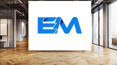 em logo initial logo vector modern blue fold style Wall mural