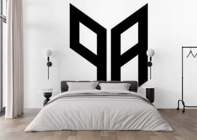 initial letters monogram logo black PA Wall mural