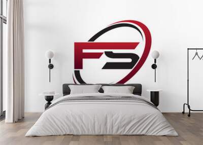 Modern Initial Logo Circle FS Wall mural