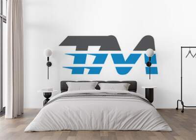 Simple Modern Dynamic Letter Initial Logo tm Wall mural