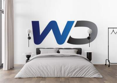 Simple Modern letters Initial Logo wo Wall mural