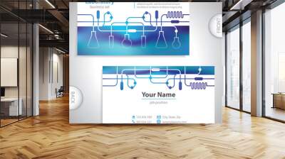 Universal bluish medical laboratory business card. Wall mural