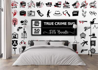 Set of True Crime Scene and Icon SVG Design for Cutting Machine  Wall mural