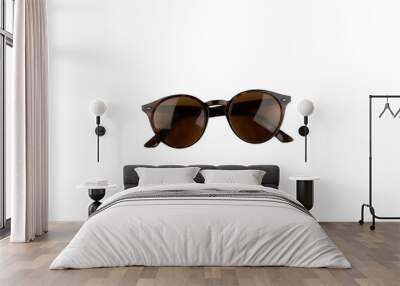 closeup of trendy sunglasses isolated, top view Wall mural