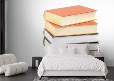 Books in a stack on white background. Wall mural