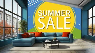 summer sale poster in bright colors Wall mural