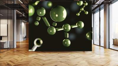 cannabidiol mollecule made in 3d. Cannabis cbn chemistry structure Wall mural