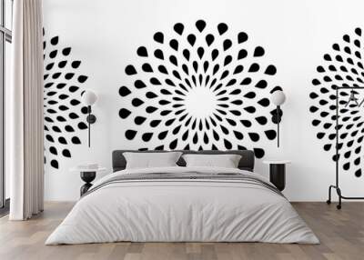 Abstract circle drops dots patterns. Elements for design. Wall mural