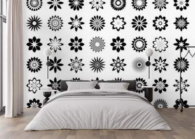 Abstract Flower Icons. Design Elements Set. Wall mural