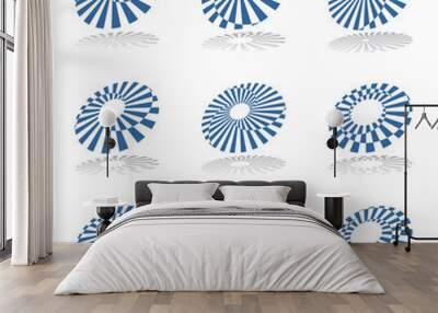 Design elements set. Abstract rotation  icons. Wall mural