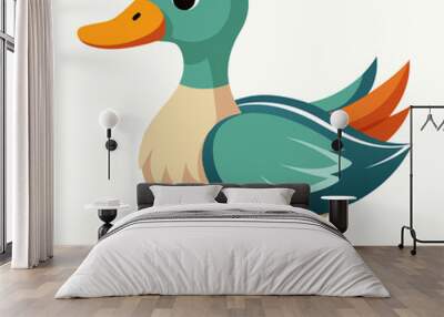 Cartoon duck drake Illustration. Wall mural