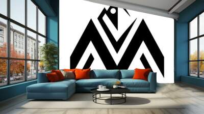 Letter m mountain logo illustration  Wall mural