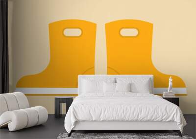 Yellow rubber boots icon vector illustration Wall mural