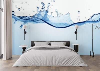 Water splash isolated on white background Wall mural