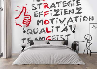 erfolg ideen, strategie, motivation, teamgeist, qualität keyword Wall mural