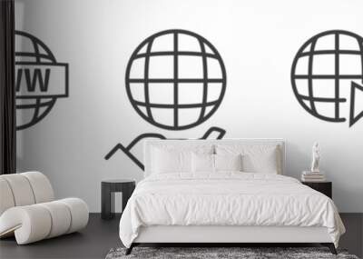 icon collection for apps and websites - vector illustration - click to go to online Wall mural