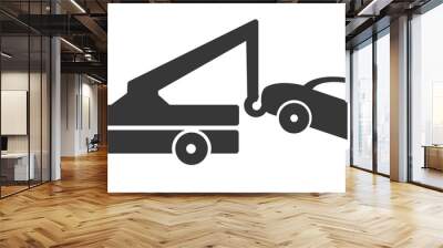 towing service - vector icon with breakdown lorry and car vector illustration Wall mural