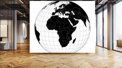 Africa globe hemisphere. World view from space icon. Wall mural