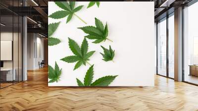 Marijuana plant at outdoor cannabis farm field Wall mural