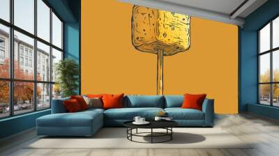 Golden Square Marshmallow on a Stick Wall mural