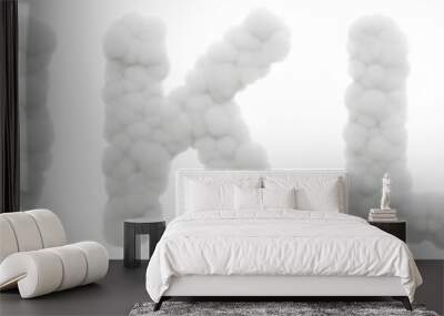 Whispers in the Clouds: Group  consonants (H, J, K, L, M) evoke a sense of gentle whispers, like soft breezes through cotton clouds. Imagine these 3D letters rendered in a calming, soothing style Wall mural