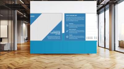 Corporate Postcard Design Template, Corporate Postcard Template in a5, Postcard Design two side, Business Postcard Template Wall mural