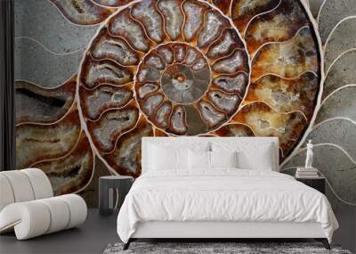 Background, colorful petrified seashell Wall mural